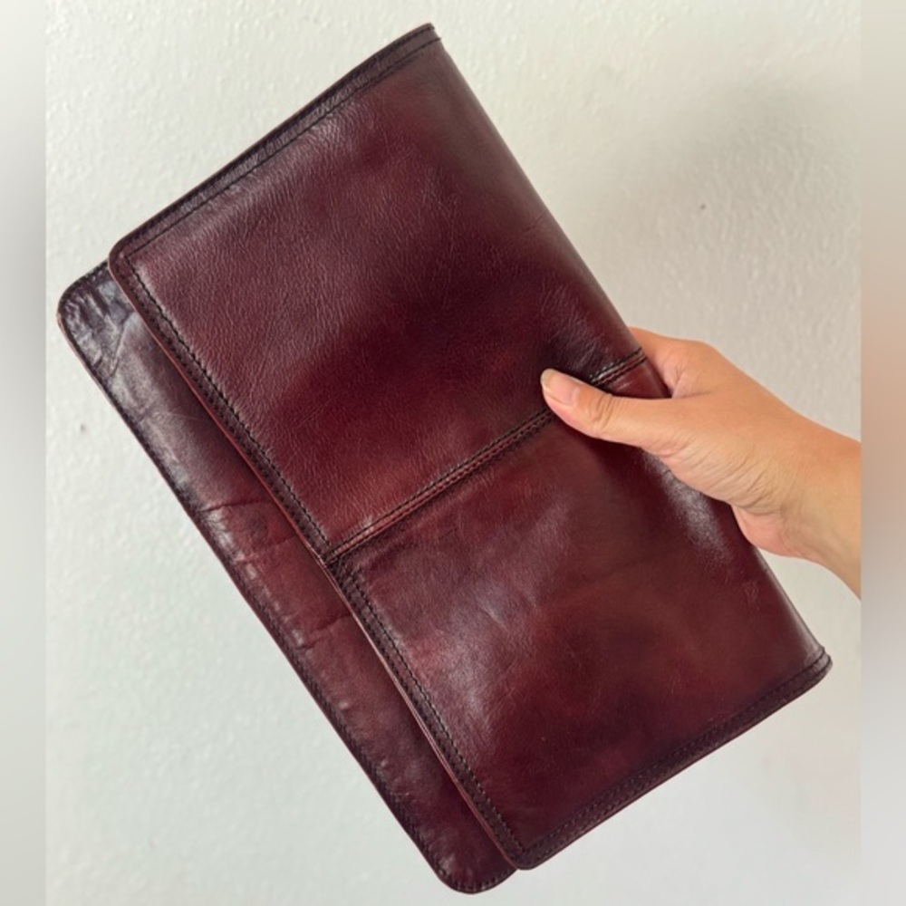 Vintage Del Rio Brown Leather Travel Wallet / Clutch Bag from Puerto Rico